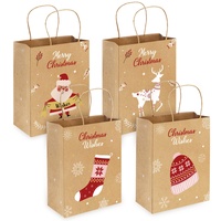 Geschenktüten Papier für Weihnachten 24 Stück Beutel Kraftpapier mit Griff Schachteln für Süßigkeiten Recycelbar Geschenktüten für Kleine Geschenke Urlaub Neujahr Adventskalender zum Befüllen Kinder