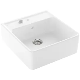 Villeroy & Boch Spülstein Einzelbecken weiß alpin + Excenterbetätigung