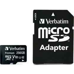 Verbatim microSDXC         256GB Class 10 UHS-I incl Adapt. 44087