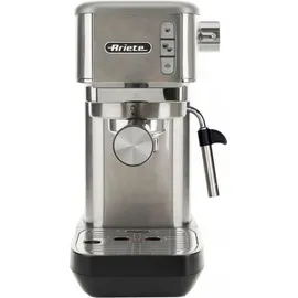 Ariete Espresso Slim Metal 1381 silber mit 1 oder 2 Tassen-Filter und Cappuccino-Düse