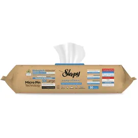 Sleepy Easy Clean Bio Oberflächen und Boden Reinigungstücher 2 in 1 (Blau) mit Meersalz & Meeresalgen - 1 Packung x 50 Tücher