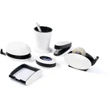 Pavo Trendy Schreibtisch-Set Zettelbox Hochglanz Weiß 6 St.