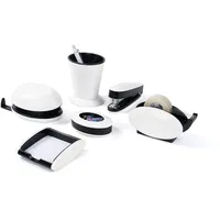 Pavo Trendy Schreibtisch-Set Zettelbox Hochglanz Weiß 6 St.