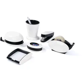 Pavo Trendy Schreibtisch-Set Zettelbox Hochglanz Weiß 6 St.