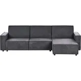Beliani Eckcouch Stoff 3-Sitzer Grau