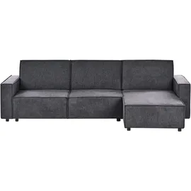 Beliani Eckcouch Stoff 3-Sitzer Grau