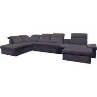 Wohnlandschaft SIT & MORE "Stardust U-Form", grau (anthrazit), B:412cm H:77cm T:233cm, Luxus-Microfaser (90% Polyester; 10% Polyamid);Luxus-Microfaser ALTARA NUBUCK (100% Polyester);Kunstleder SOFTLUX, Sofas, inklusive Kopfteilverstellung, Armlehnenfunktion und Tischelement