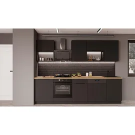 Küchen-Preisbombe Küchenzeile SIENA BASIC LOFT 280 cm Schwarz matt
