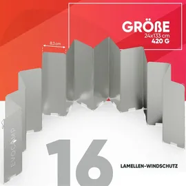 evocamp Windschutz für Gaskocher 16 Lamellen Spirituskocher Outdoor Campingkocher,
