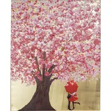 Kare DESIGN Wandbild 80 x 100 cm Touched Flower Couple 51741 Holz, Textil, Natur Gold