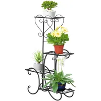 Outsunny Blumenregal 45 x 24,5 x 80 cm Schwarz