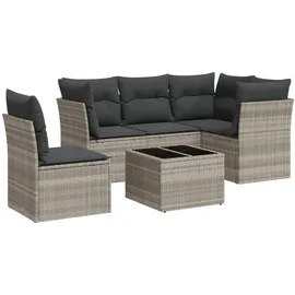 vidaXL Garten-Lounge-Set 6-tlg. hellgrau