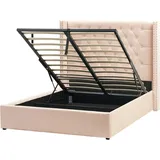 Beliani Beliani, Bett mit Stauraum Samtstoff Lubbon 140 x 200 cm,