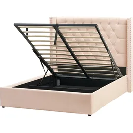 Beliani Beliani, Bett mit Stauraum Samtstoff Lubbon 140 x 200 cm,