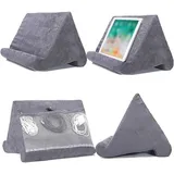 Yuehuamech Tablet- und Smartphone-Ständer, Multi-Winkel Lap-Montierter Soft Stand für Tablet, Buch und E-Reader, Zeitschriften, Universal Lazy Halter mit großen Mesh Taschen