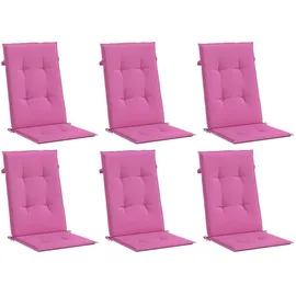 vidaXL Hochlehner-Auflagen 6 Stk. Rosa Stoff