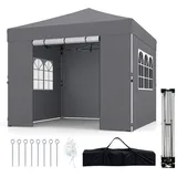 COSTWAY Faltpavillon, Gartenpavillon 3x3 mit uv schutz, Pavillon wasserdicht