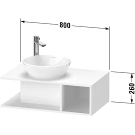 Duravit Waschtisch-Unterschrank 80 x 26 cm Eiche Schwarz Matt
