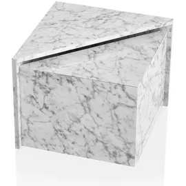 Wohnling Couchtisch MONOBLOC (2er Set) Weiß 50 cm x 50 cm x 42 cm