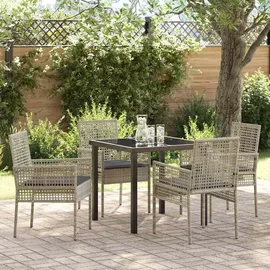 vidaXL Garten Essgruppe 5-tlg. Hellgrau