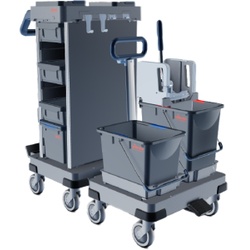 Vileda Professional Origo 2 A-B Reinigungswagen, Kompakter Reinigungswagen für Standorte mit begrenztem Lagerraum, 1 Stück