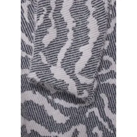 street one studio STREET ONE STUDIO, Damen, Gr. 44, blau (tiefblau), Stoff, 67% Polyamid, 19% Polyester, 10% Viskose, 4% Elasthan, bedruckt, gerade normal, U-Boot-Ausschnitt, Bündchen, Shirts, mit 3/4 Ärmeln