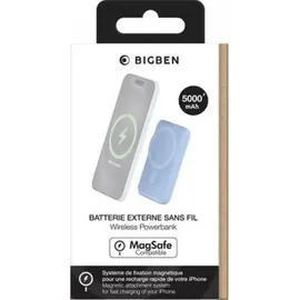 Bigben Connected Bigben Powerbank Induktionsladegerät, MagSafe kompatibel, Blau (5000 mAh, 10 W), Powerbank, Blau