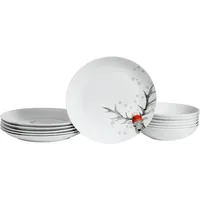 CreaTable 13917, Luna Hirsch Tafelservice 12-tlg, Porzellan,