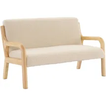 sweeek Skandinavische Kinderbank aus Holz und Bouclé-Stoff, 2 Sitze