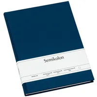 Semikolon 351280 - Notizbuch Classic B5 blanko - 176 Seiten, cremeweißes Papier – Lesezeichen – marine blau