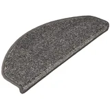 Karat Velours Stufenmatte Lyon Meliert Grau 23,5 x 65 cm Halbrund