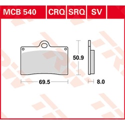 TRW Lucas Racing oppervlak MCB540SRQ