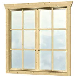 Skan Holz Doppelfenster für 28 mm Blockbohlenhäuser Dreh-Kipp-Funktion