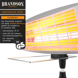 Brandson Infrarot Heizstrahler 1,8 kW weiß