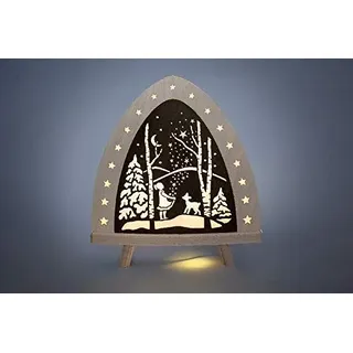 Weigla Günter Gläser Leuchtenherstellung Standleuchte LED Sterntaler farbig (L/H/T): 30,0 cm x 32,0 cm x 6,0 cm NEU Lichterbogen Lichterspitze Schwibbogen Leuchter
