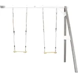 Axi Doppelschaukel Grau/Weiß Holz