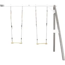 Axi Doppelschaukel Grau/Weiß Holz