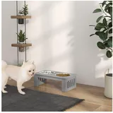 PawHut Futternapf Edelstahl, MDF