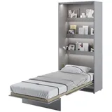 Schrankbett Bed Concept, Wandklappbett mit Lattenrost, V-Bett, Wandbett Bettschrank Schrank mit integriertem Klappbett Funktionsbett (BC-03, 90 x 200 cm, Grau/Grau, Vertical)