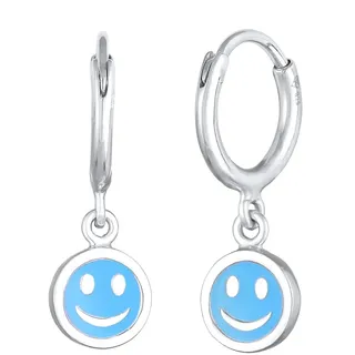 Elli - Kids Creolen mit Smile Face Emaille 925 Silber Ohrringe Damen (39.99 € / )