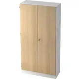 Hammerbacher Aktenschrank 6910, V6910/W/E/SG weiß, eiche 4 Fachböden 100,0 x 42,0 x 200,4 cm