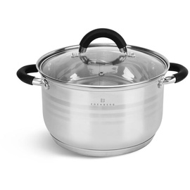 Edenberg Modernes 6-teiliges Topfset, Edelstahl, Kochtopf Set | induktions Töpfe Set, Töpfe Induktion | Kochgeschirr Set, Topfset induktionsgeeignet - Silber