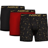 Nike Boxer Shorts, 3er Pack - schwarz/rot/gold-S