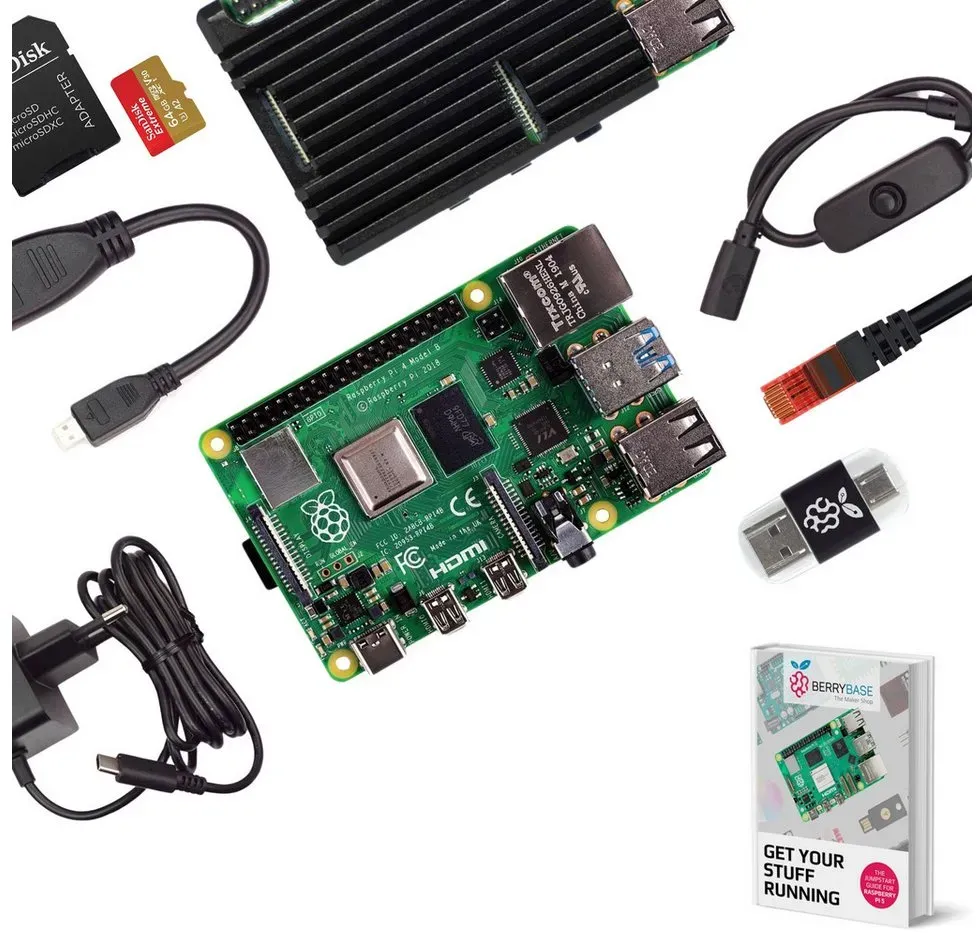 BerryBase BerryBase Raspberry Pi 4B 8GB Kit - Mini PC, Micro HDMI, USB-C Mini-PC Barebone