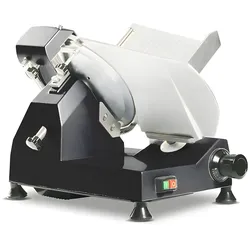 Gasfrit – Aufschnittmaschine schwarz, elektrisch, Aluminium/Edelstahl, 300 mm Scheibe, 300 W, Ultraleistung