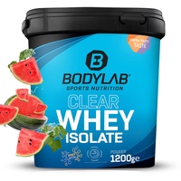 Bodylab24 Clear Whey Isolate 1200g Wassermelone, Eiweiß-Shake aus bis zu 96% hochwertigem Molkenprotein-Isolat, erfrischend fruchtiger Drink, Whey Protein-Pulver kann den Muskelaufbau unterstützen