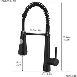 Led TIMACO LED Küchenarmatur Schwarz