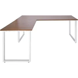 HJH Office Eckschreibtisch Workspace XL Walnuss / Weiß