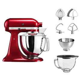 KitchenAid Artisan 5KSM175 Liebesapfel Rot Glasset mit Glasschüssel