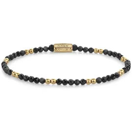 Rebel & Rose Glam Rocks Armband Schwarz & Gold RR-30004-G-S Größe S